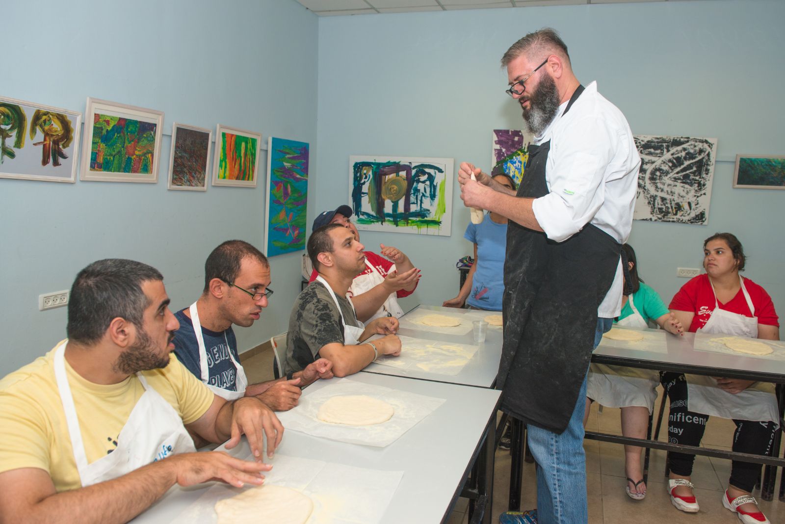 סדנת פיצה במכללה לכישורי חיים